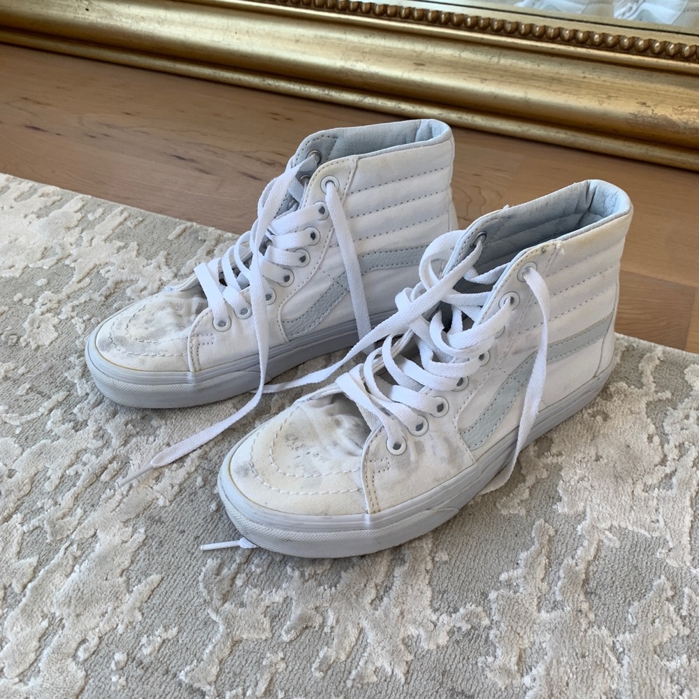 Vans sk8-high true white sneakers high top skate sneakers kicks